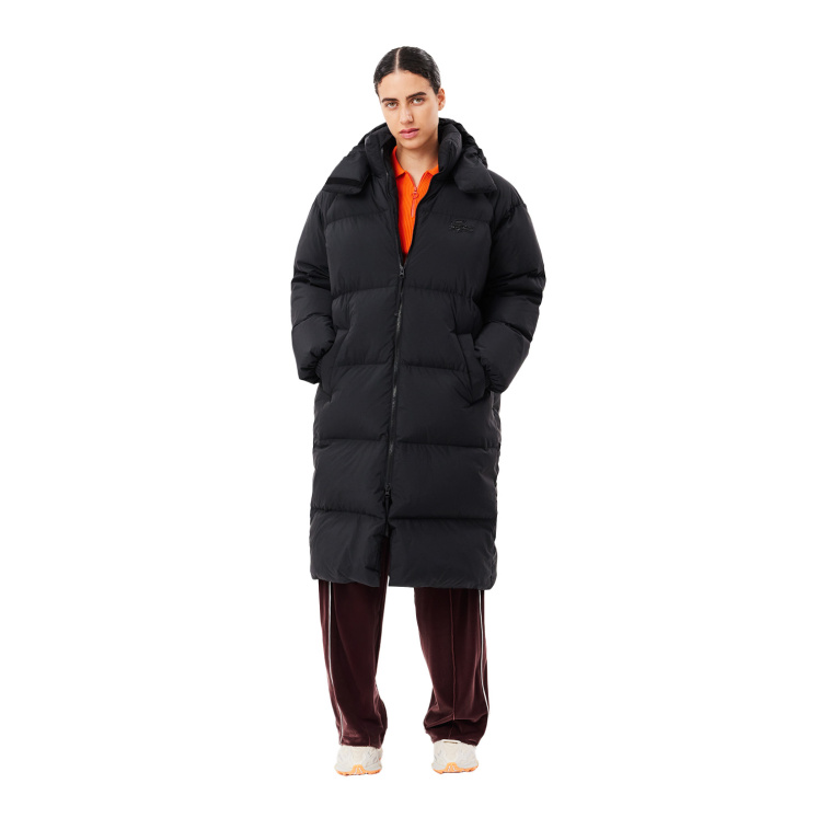 Женская куртка Lacoste Длинный пуховик  с капюшоном