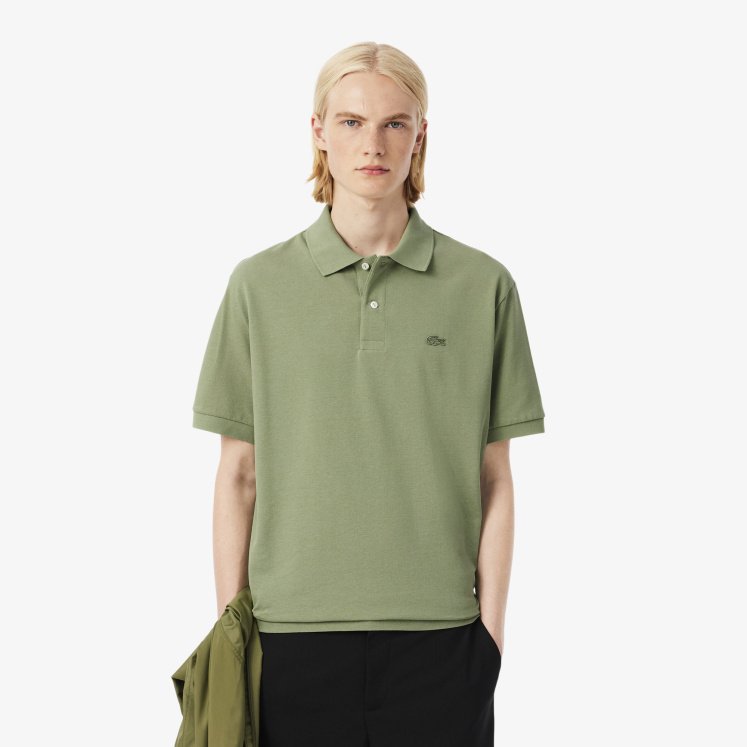 Мужское Мужская рубашка-поло Lacoste свободного кроя из плотного хлопка