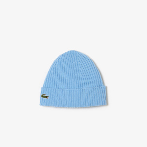 Шерстяная шапка Lacoste унисекс в рубчик