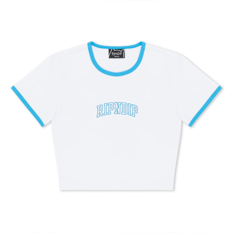 Женская футболка RIPNDIP TEAM SPIRIT CROPPED RINGER TEE