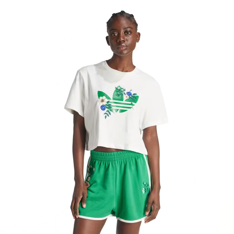 Женская футболка adidas FLORAL CROP TEE