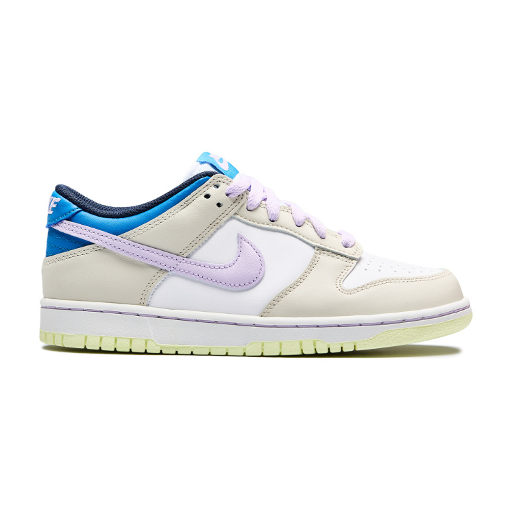 Женские кеды Nike Dunk Low Khaki Blue Pink GS