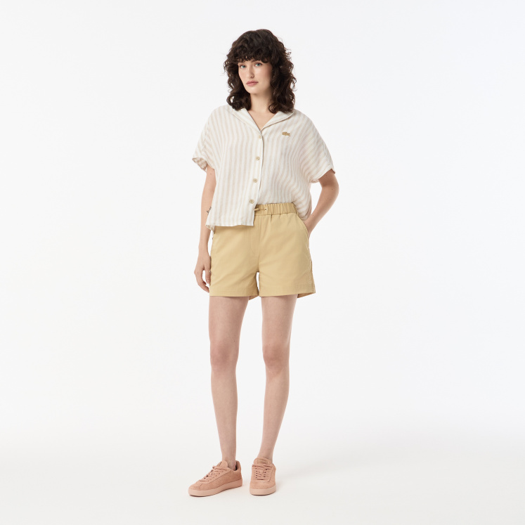 Женские Женские короткие однотонные шорты Lacoste