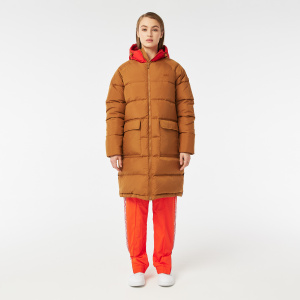 Женский пуховик Женская стёганая куртка Lacoste с капюшоном