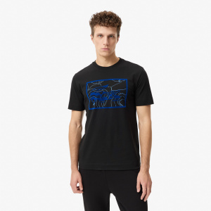 Мужская Мужская хлопковая футболка Lacoste стандартного кроя