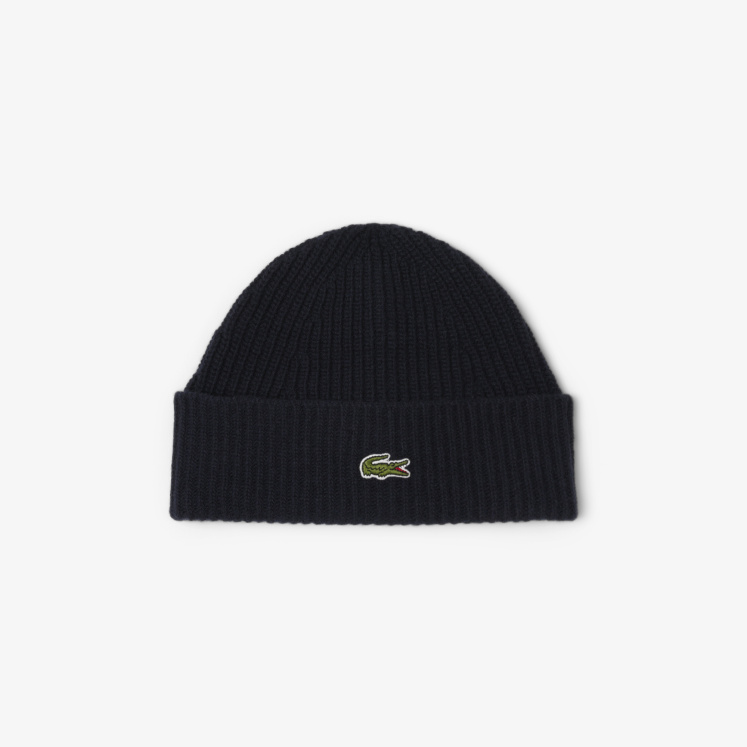 Вязаная шапка-бини Lacoste из шерсти