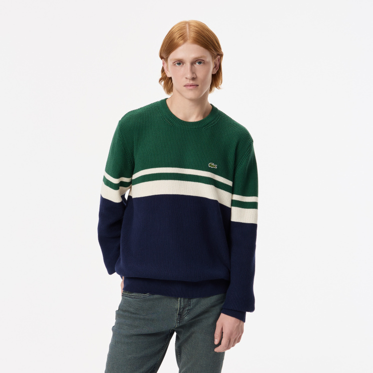 Мужской Мужской свитер Lacoste в полоску классического кроя