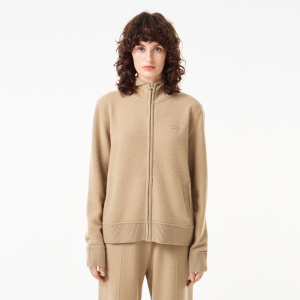 Женский Кардиганы Женский шерстяной свитер-толстовка Lacoste на молнии с капюшоном