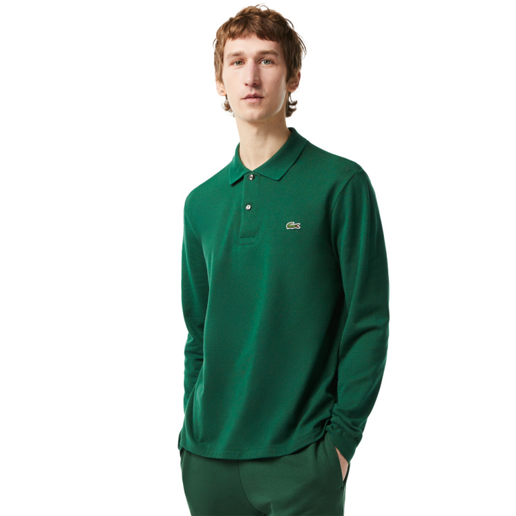 Мужское Мужское поло Lacoste L.12.21 классического кроя с длинным рукавом
